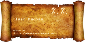 Klain Kadosa névjegykártya